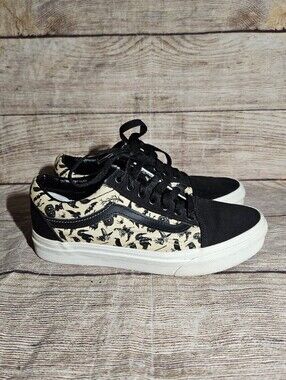 Vans Customs Old Skool Tan And Black Spooky Halloween Witches Canvas Sneakers